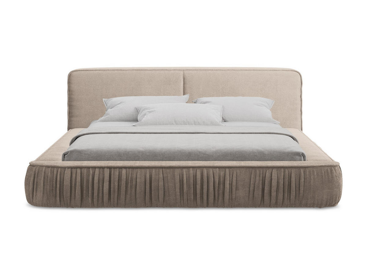 POLSTERBETT mit Bettkasten und Lattenrost 178x238 Beige - Beige/Schwarz, Kunststoff/Textil (140/200cm) - Makamii