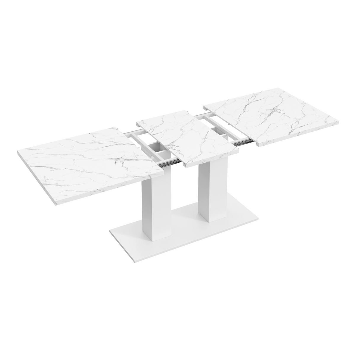 STÔL 140/180/70 cm, MDF, biely, rozkladací - biela, kompozitné drevo (180/70/75cm) - BEAOK