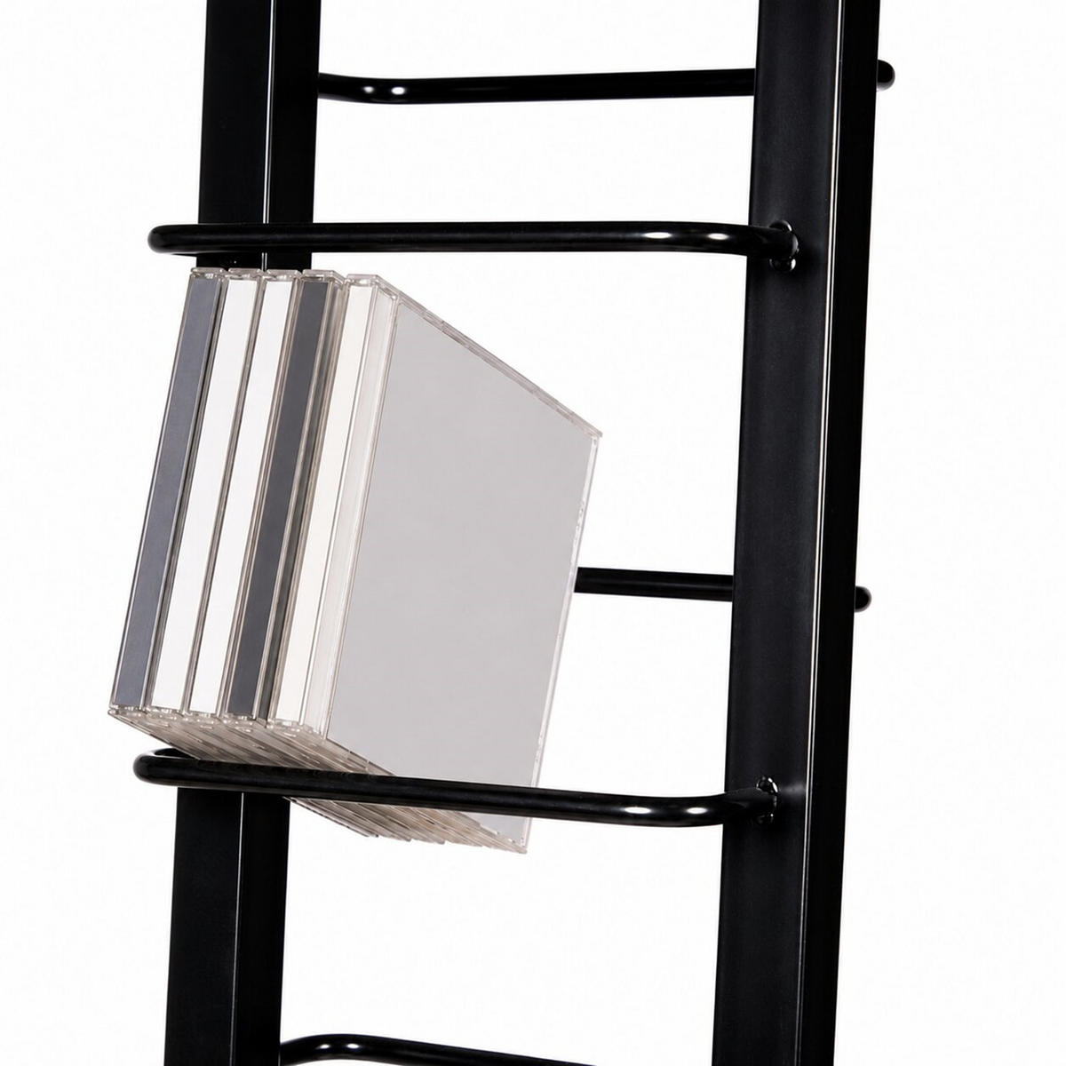 CD STÄNDER LOUNGE TOWER 92 Aluminium / Glas, für 85 CDs schwarz - Schwarz, Metall (20/92/12cm) - DESIGN DELIGHTS