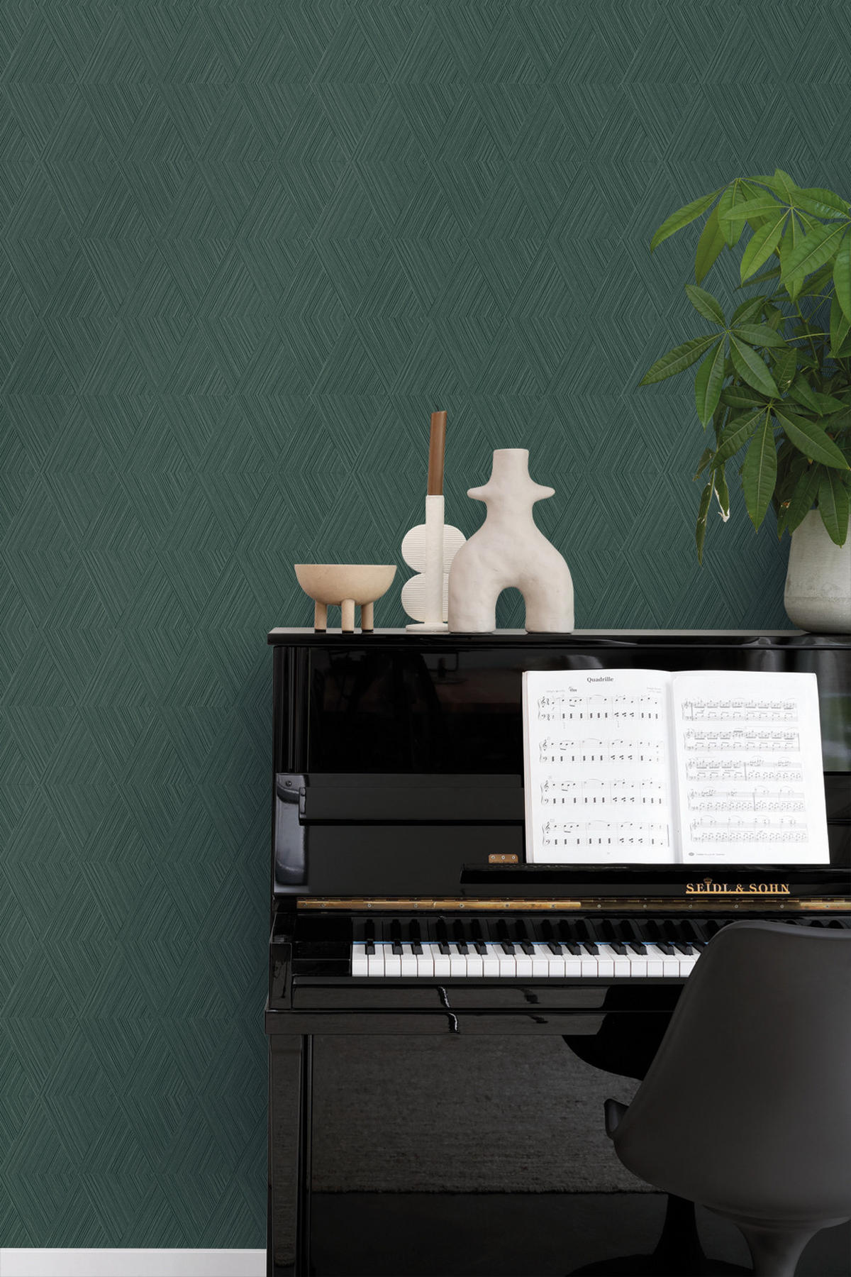 TAPETE 3D-Muster 53 cm x 10.05 m - Grün, Papier (53/1000cm) - Origin Wallcoverings