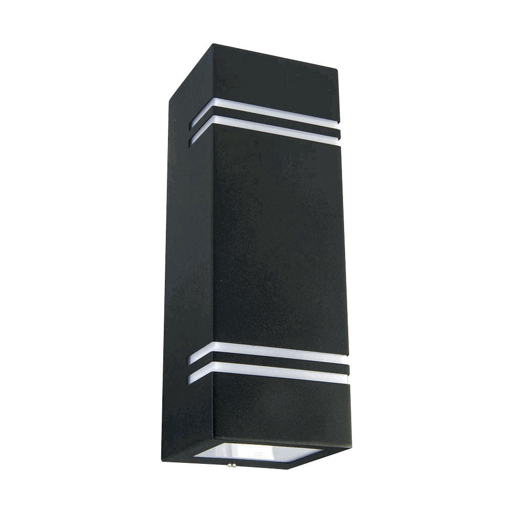 WANDLEUCHTE Edelstahl Schwarz Up & Down - Schwarz, Metall (8.5/25/8.7cm)