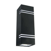 WANDLEUCHTE Edelstahl Schwarz Up & Down - Schwarz, Metall (8.5/25/8.7cm)