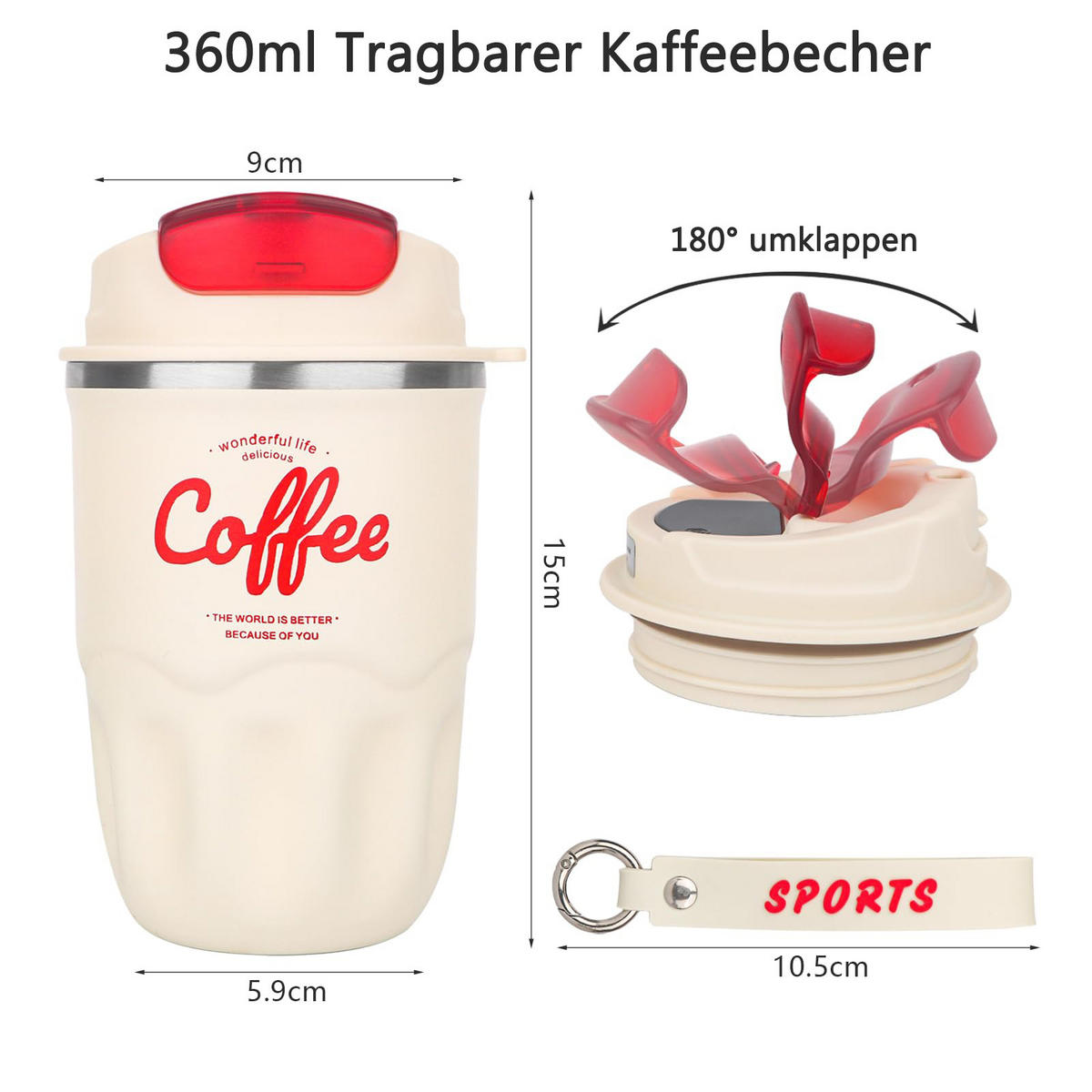 THERMOBECHER Weiß 0.36L - Weiß, Kunststoff (0.36L) - Kaket