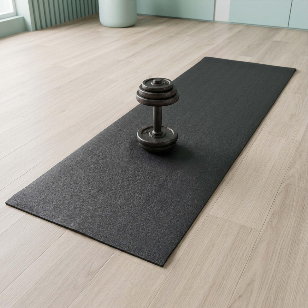 PODLOGA Črna PVC protizdrsna 180x60 cm - črna, umetna masa (180/60cm) - Relaxdays