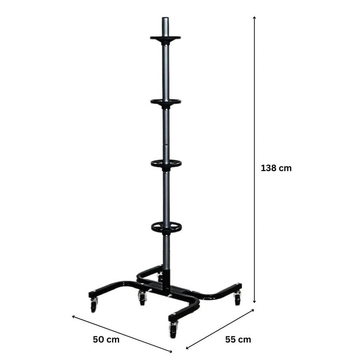 PROREGAL Fahrbarer Felgenbaum CARRERO XL für 4 Autoreifen bis 295 mm 118x85x58cm - Schwarz, Metall (85/118/58cm) - PROREGAL
