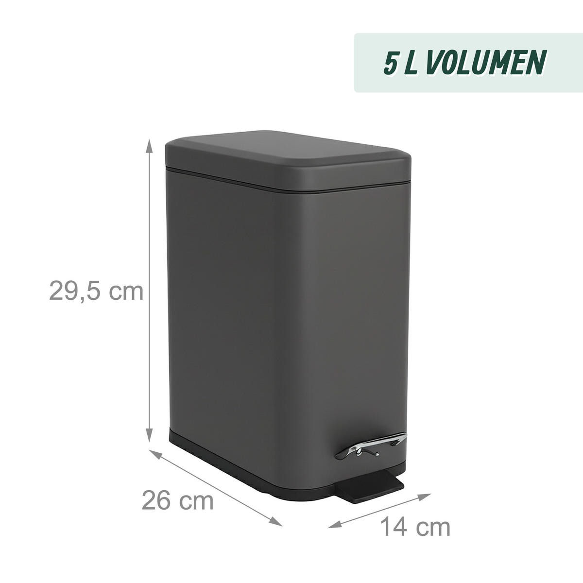 BAD-MÜLLEIMER - Multicolor, Kunststoff/Metall (14/29.5/26cm) - Relaxdays