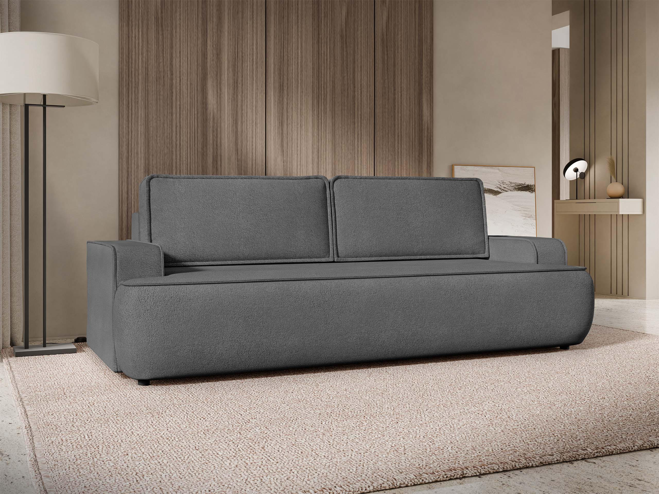 SCHLAFSOFA Mono - Schwarz/Grau, Holz/Kunststoff (248/94/110cm) - MIRJAN24