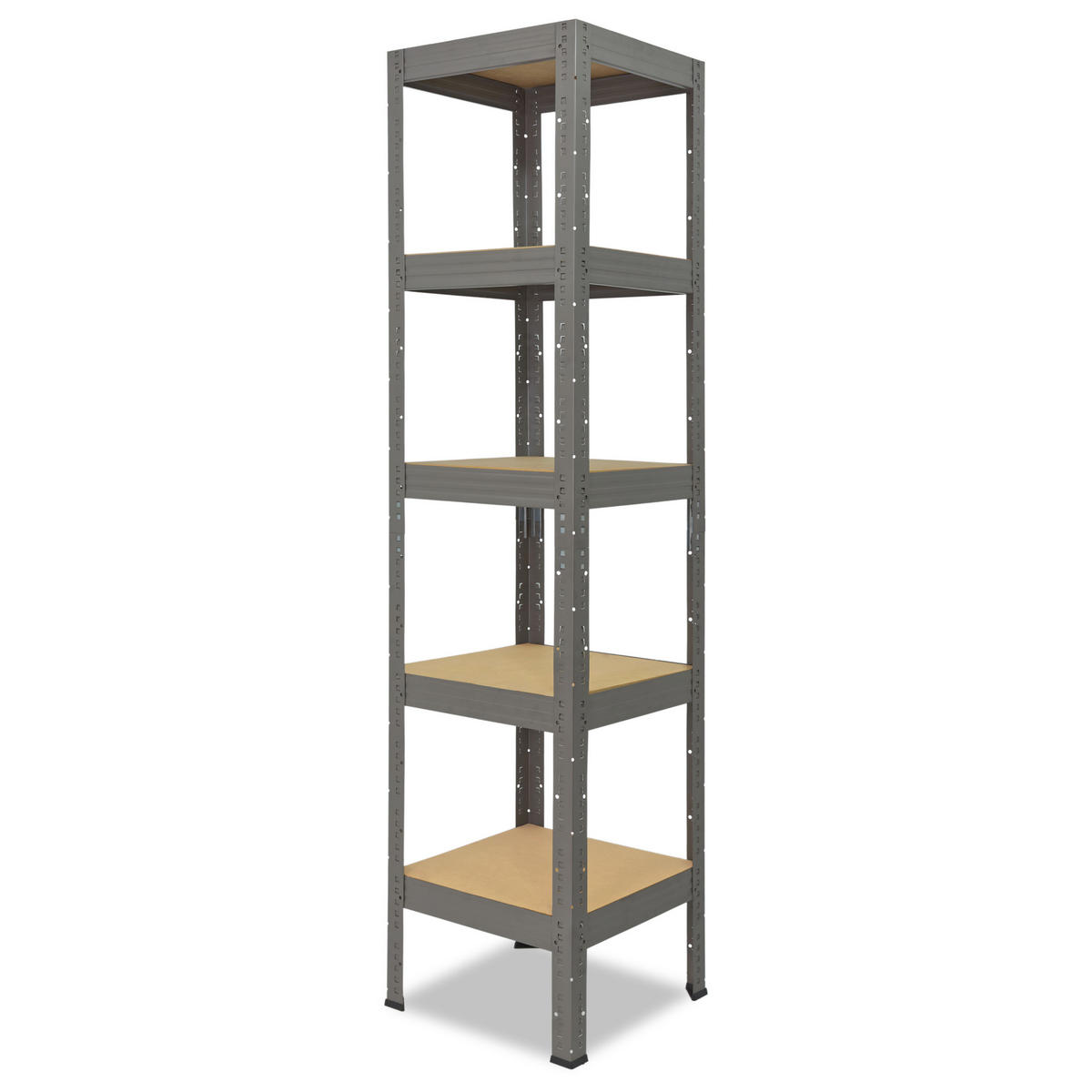 SCHWERLASTREGAL PRO 155x50x50 cm in grau mit 5 Böden und 200 kg Traglast pro Boden - Grau, Metall (50/155/50cm) - shelfplaza