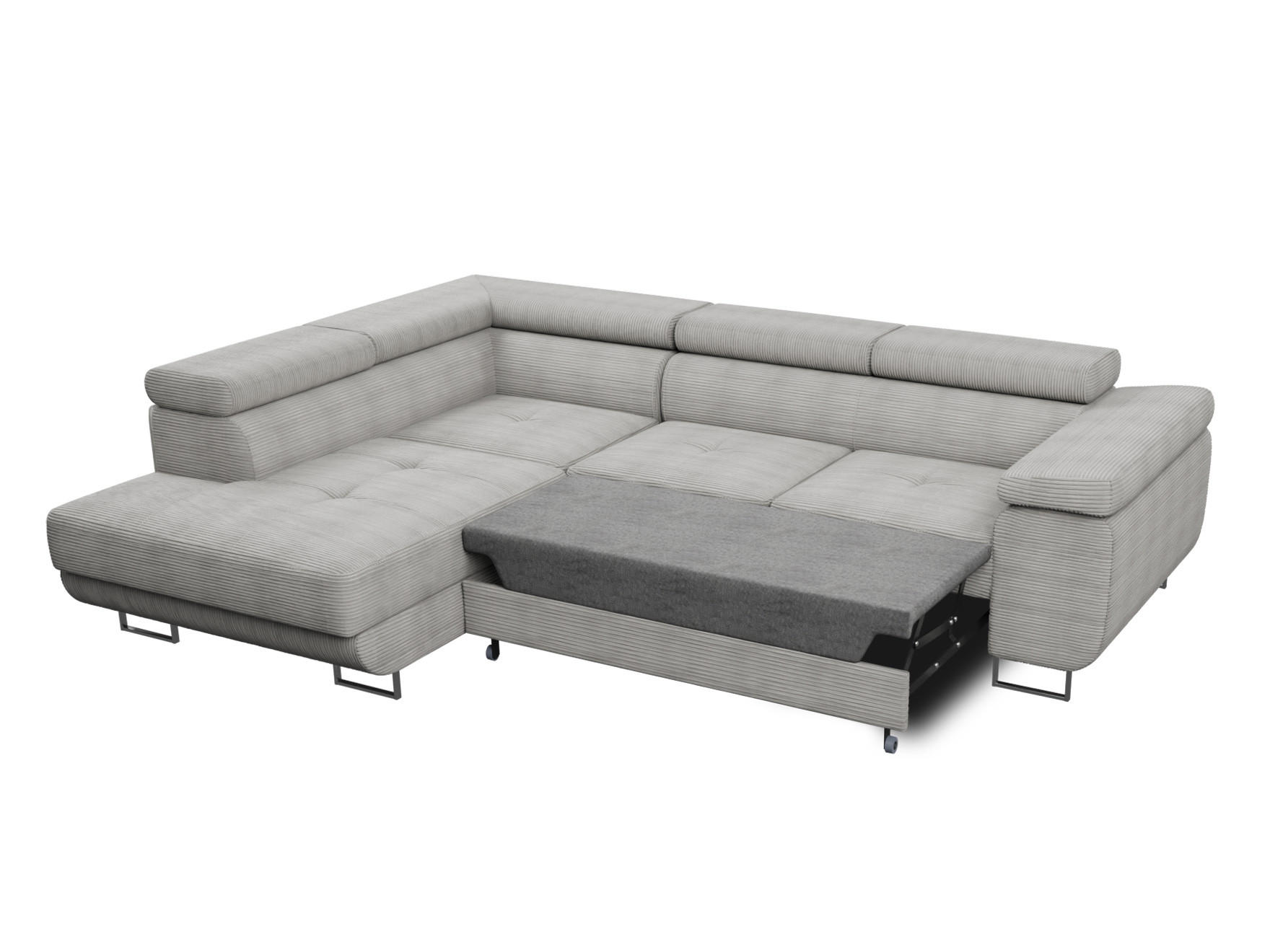 Thumbnail - Sofnet Ecksofa, Grau, Textil, 5-Sitzer, Ottomane rechts,Rechteckig, 273x203 cm, Wohnzimmer, Sofas & Couches, Wohnlandsch...
