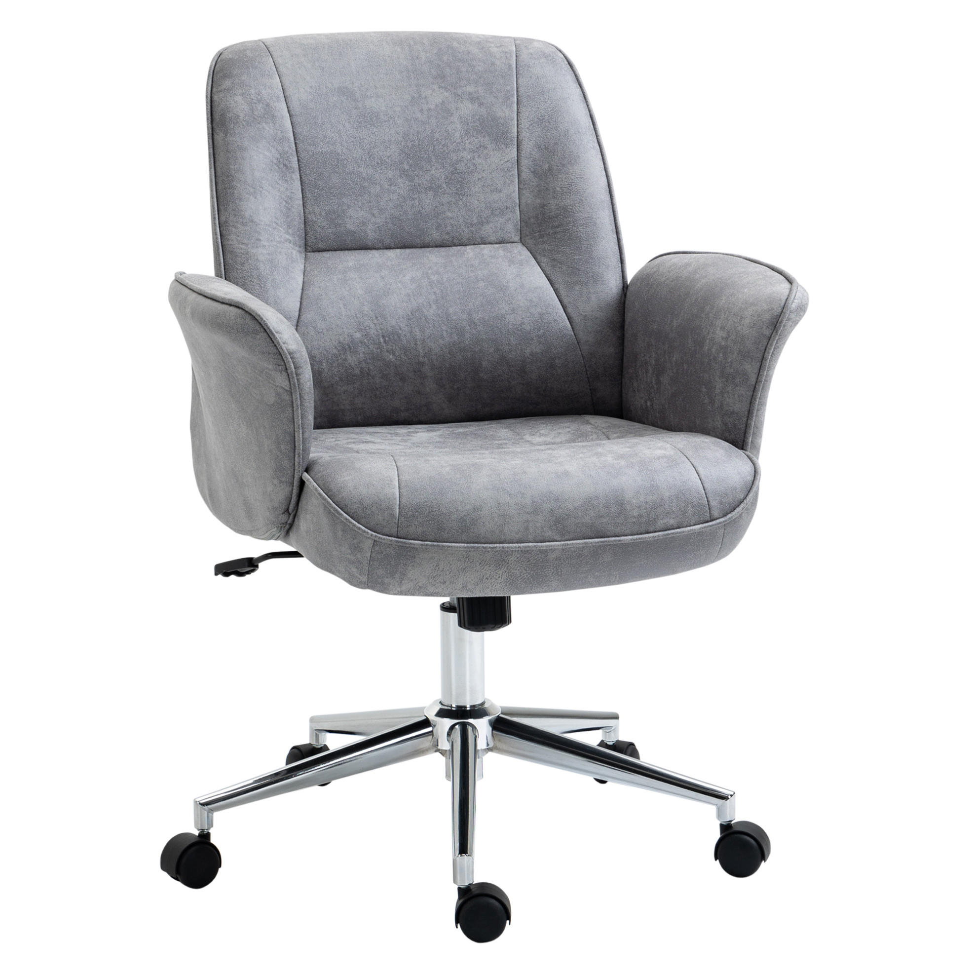 Redom KANCELÁŘSKÁ židle 67/69/92-102 cm výškově nastavitelná s houpací funkcí a ergonomickým polstrováním, Světle šedá