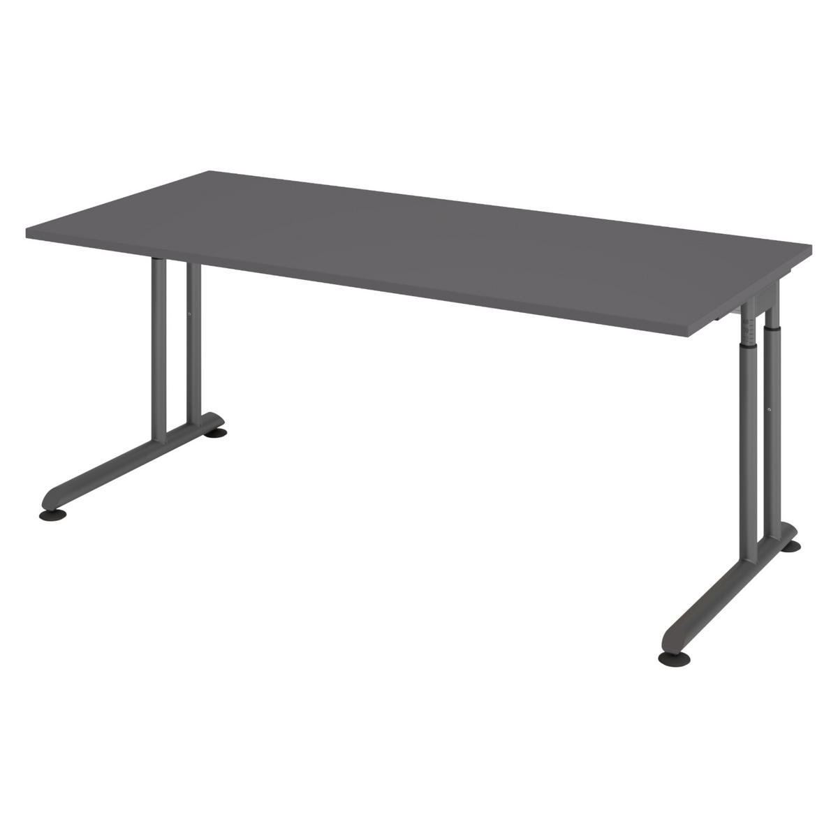 SCHREIBTISCH Serie-Z 80/180/74 cm in Graphitfarben/Graphitfarben - Graphitfarben, Holzwerkstoff (80/180/74cm) - bümö