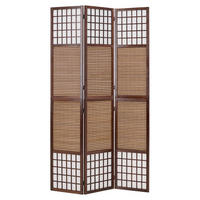 PARAVENT 3-tlg. 120/200 cm Braun Bambusstreben - Braun, Holz (120/200/2cm) - Homestyle4u