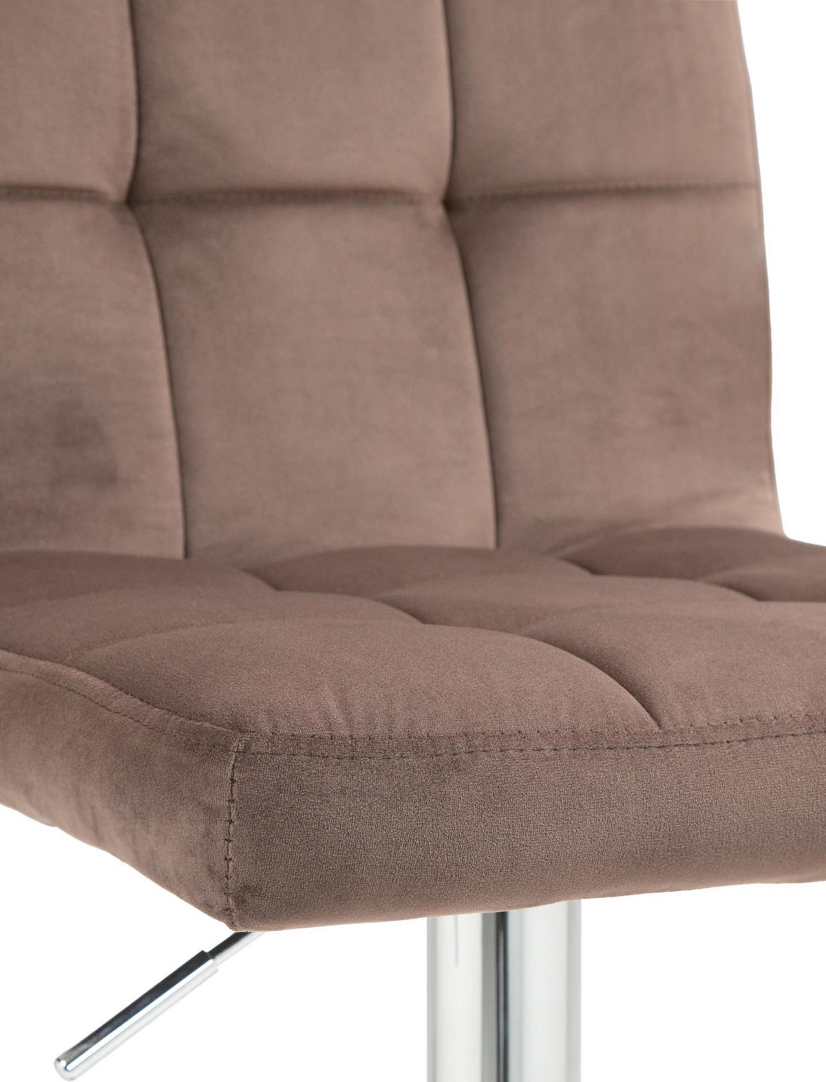 BARHOCKER Samt braun - Chromfarben/Braun, Textil/Metall (46/94/47cm) - CLP