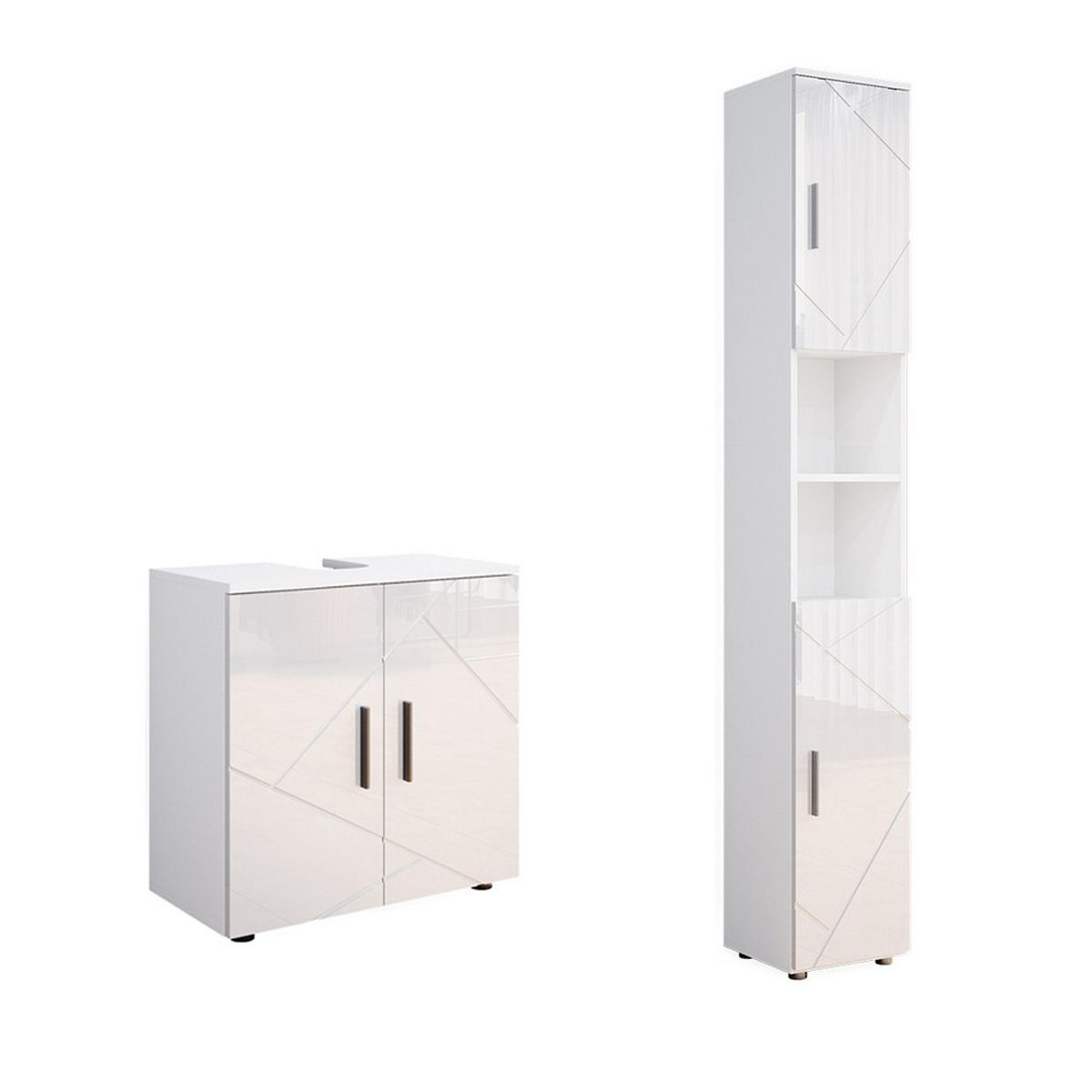 SESTAVA KOUPELNOVÉHO NÁBYTKU Irma Bílá vysoký lesk - bílá/vysoce lesklá bílá, kompozitní dřevo (30/192/30cm) - Vicco