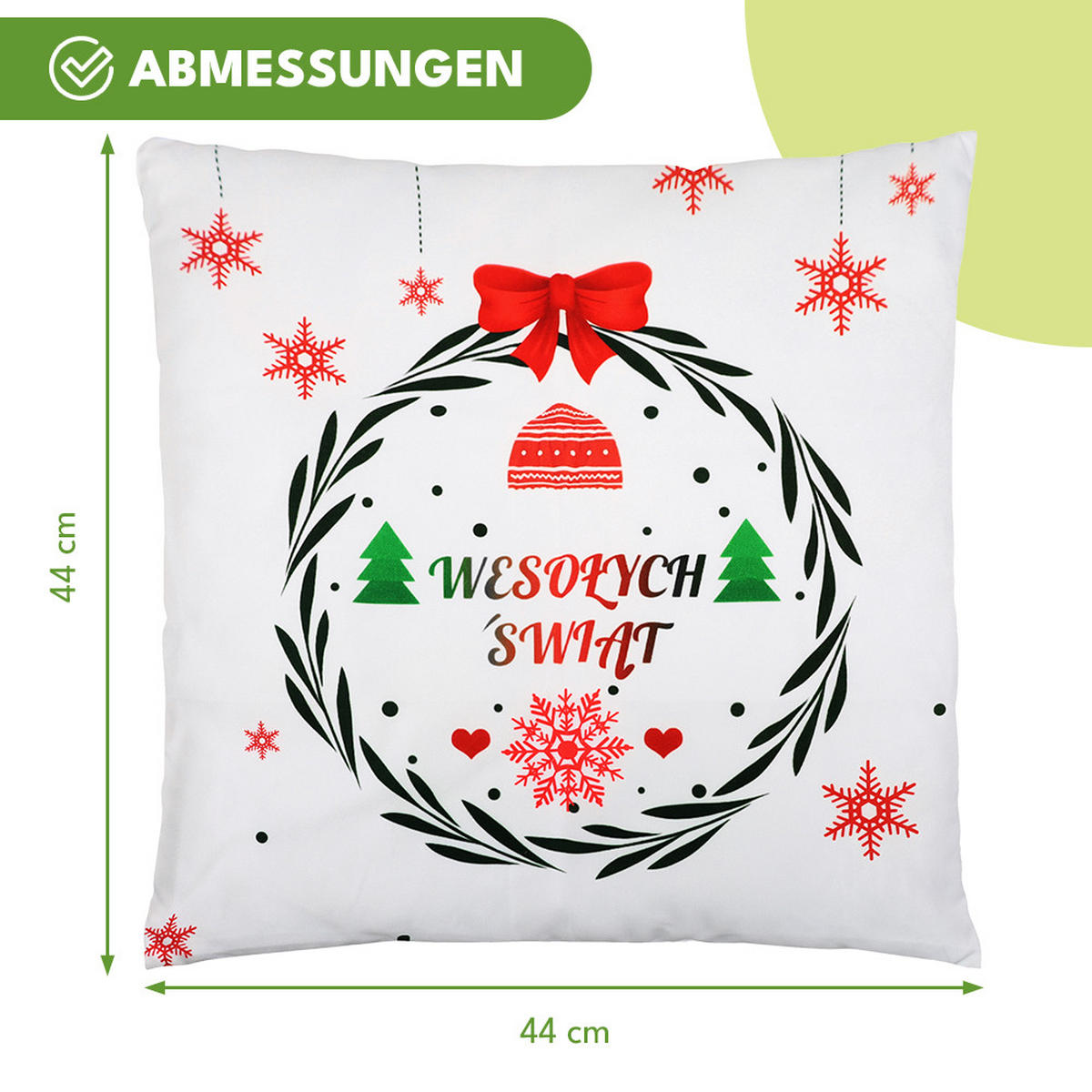 KISSENBEZUG Weihnachts Dekokissenbezug 45x45cm - Hellgrau, Textil (45/45cm) - KRUMAD