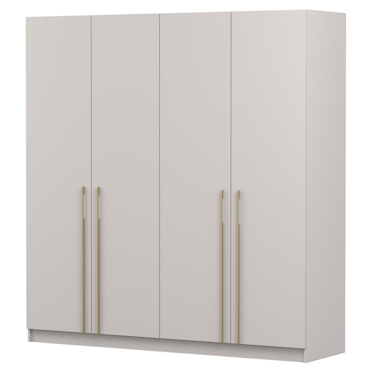 DREHTÜRENSCHRANK ROSA 4D 200/210/57 cm 4-türig Kaschmir - Kaschmir/Goldfarben, Holzwerkstoff/Metall (200/210/57cm) - imoebel24