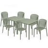 GARTEN ESSGRUPPE FICCARI, Gartenmöbel-Set 8-tlg, Olive - Olivgrün, Kunststoff - KONSIMO®