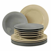 TAFELSERVICE Beat Color Glaze beige-grau 12er Set - Beige/Grau, Keramik (32.3/23.5/32.3cm) - Seltmann Weiden