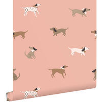TAPETE Hunde 50 x 900 cm - Pink, Papier (50/0.1cm) - ESTAhome
