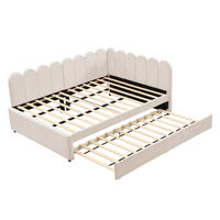 AUSZIEHBETT 140/230/200 cm DE-02037, in Beige, mit L-Form - Beige, Metall (140/200cm) - ComfortXL