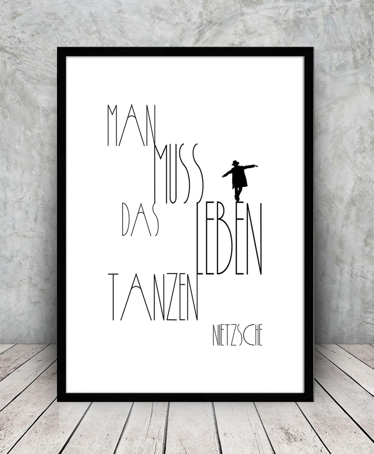 BILD mit Rahmen 51x71 cm Spruch: Motivation - Weiß, Holz (51/71cm) - artissimo