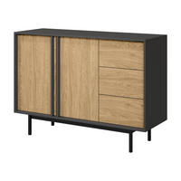 KOMMODE Alsy 3S2D AL07 - Eichefarben/Anthrazit, Holzwerkstoff/Kunststoff (123/87/43cm) - MIRJAN24
