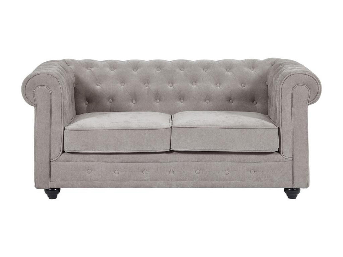 2-SITZER-SOFA - Stoff - Grau - CHESTERFIELD - Grau, Textil (88/72/168cm) - Vente-Unique