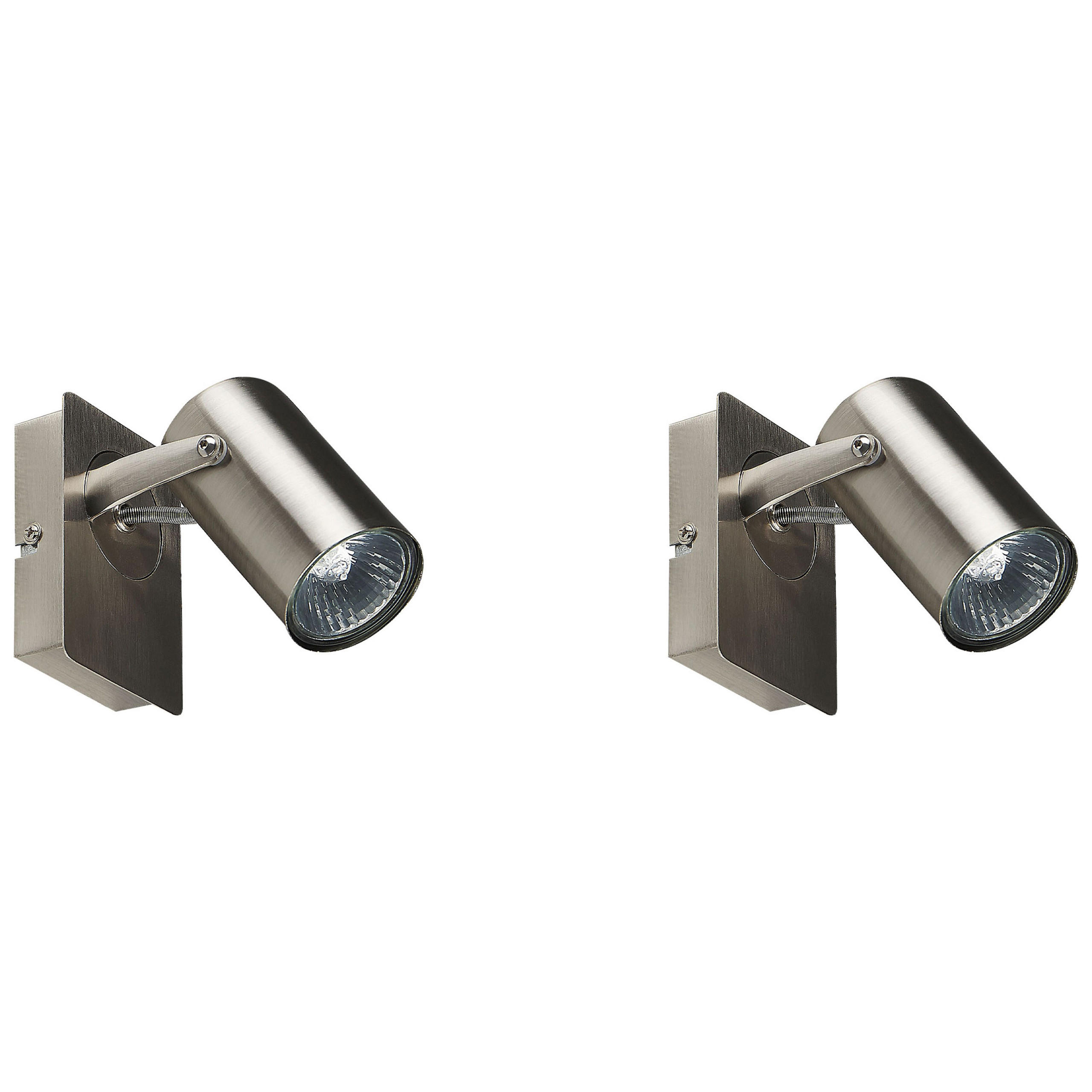 WANDLEUCHTE 2er-Set Klip 7/10/15 cm - Silberfarben, Metall (10/15/7cm) - Beliani