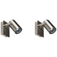 WANDLEUCHTE 2er-Set Klip 7/10/15 cm - Silberfarben, Metall (10/15/7cm) - Beliani