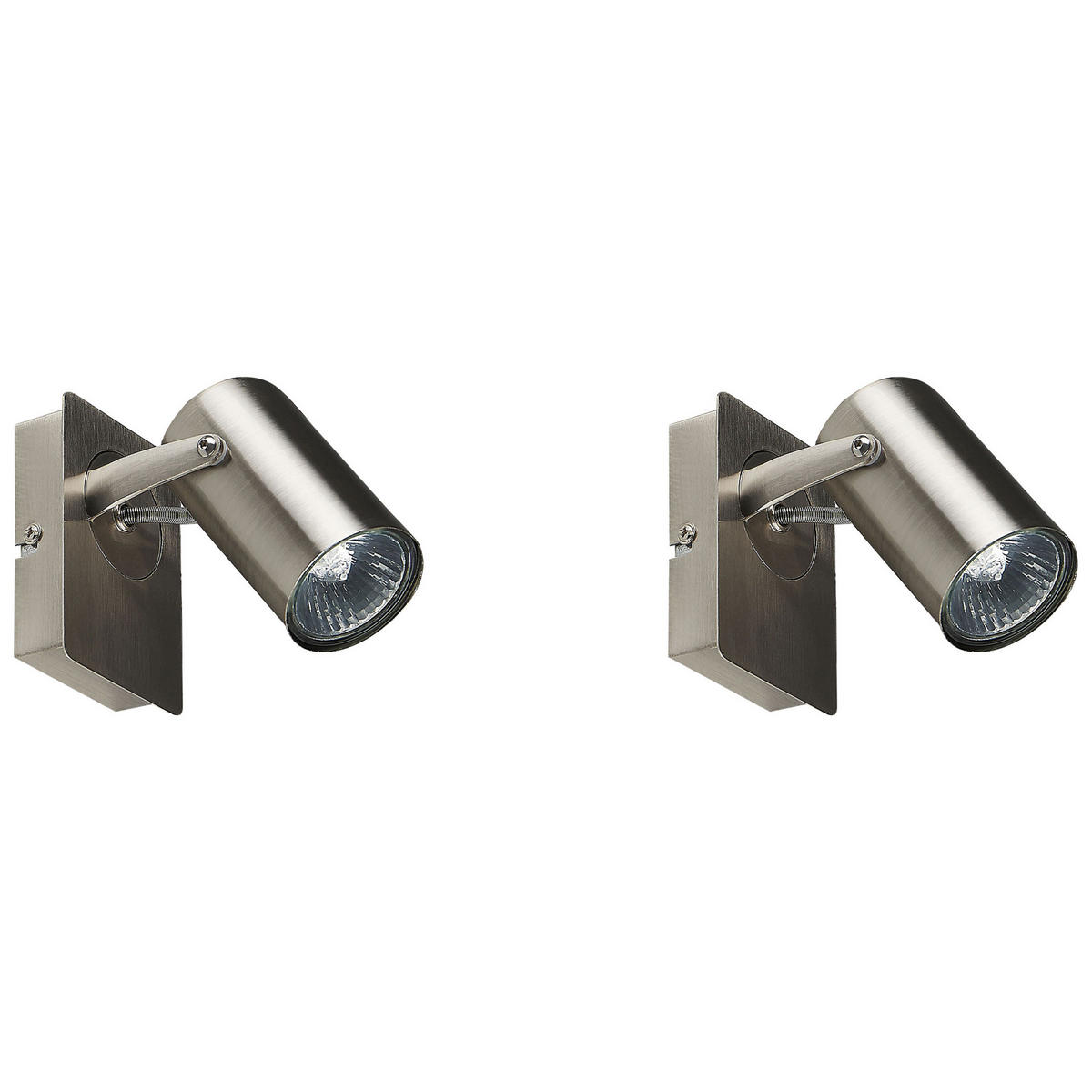 WANDLEUCHTE 2er-Set Klip 7/10/15 cm - Silberfarben, Metall (10/15/7cm) - Beliani