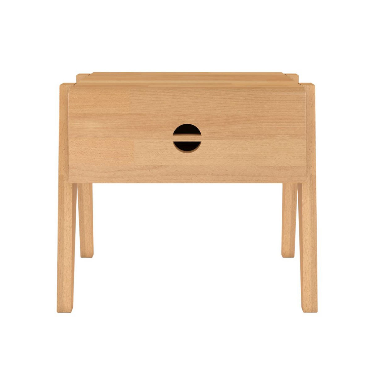 MASSIVHOLZNACHTTISCH Radom mit Schublade, Buche - lackiert, Naturfarben - Buchefarben, Holz/Buchenholz (45/41/34cm) - Visby