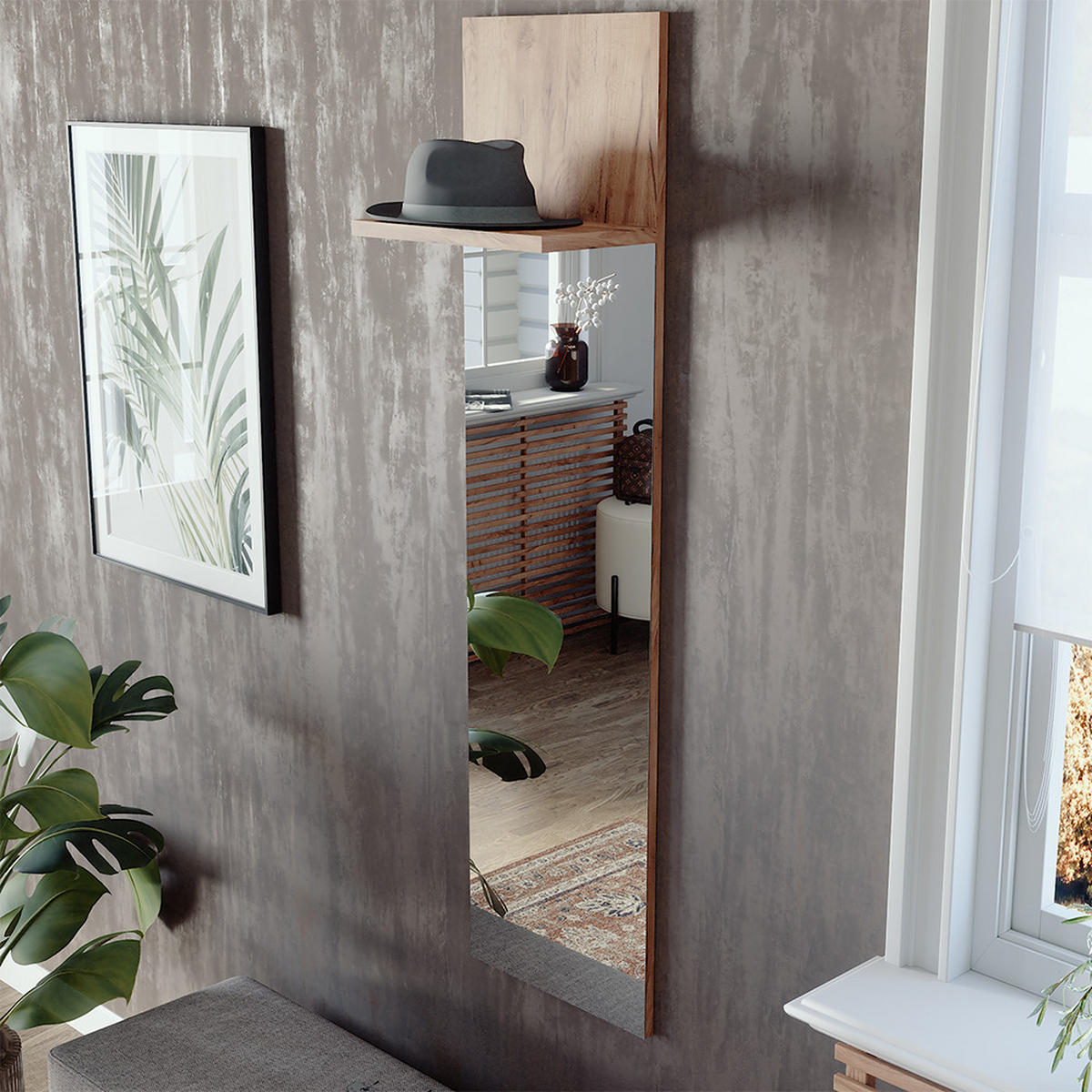 NÁSTĚNNÝ VĚŠÁK Siri Zlatý mocný dub - medově dubová, kompozitní dřevo (36/135/21.6cm) - Vicco