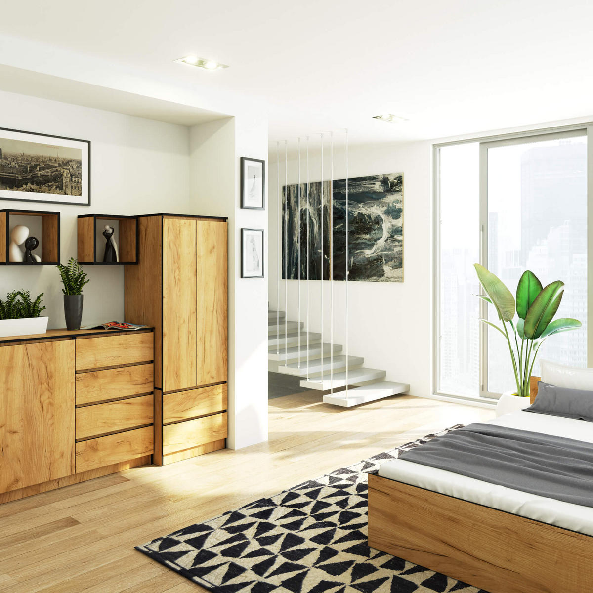 SKRIŇA NA OBLECENIE - dub San Remo, kompozitné drevo (60/180/51cm) - RAUMHIRSCH FURNITURE