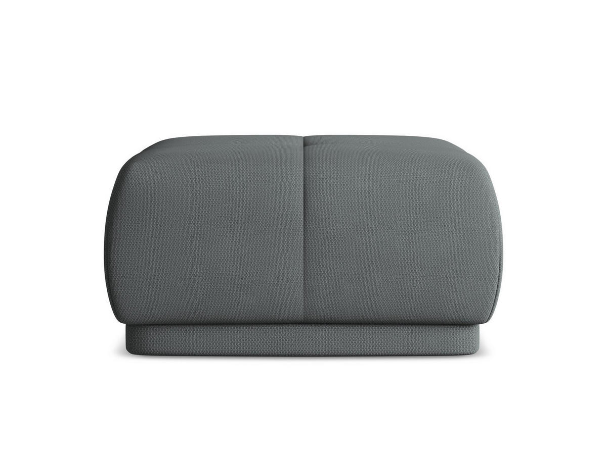 POUF Chenille Stoff Grau - Schwarz/Graphitfarben, Kunststoff/Textil (60/35/60cm) - Makamii