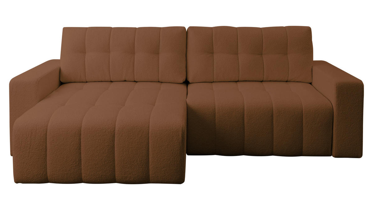 ECKSOFA Masone - Schwarz/Braun, Holz/Kunststoff (245/143cm) - MIRJAN24