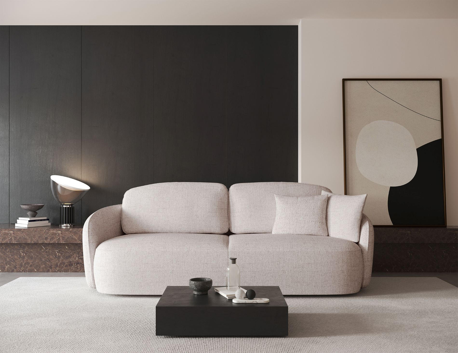 Thumbnail - Selsey 3-Sitzer-Sofa, Ecru, Textil, Rechteckig, 254x96x105 cm, Wohnzimmer, Sofas & Couches, Schlafsofas