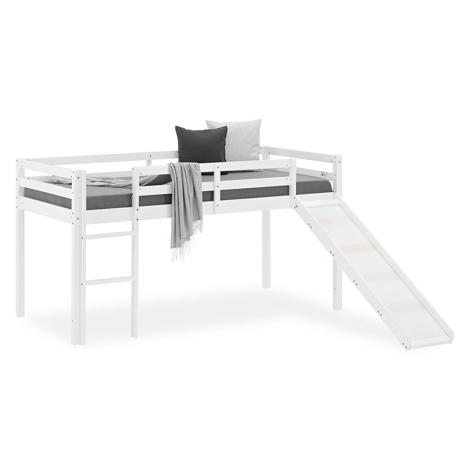 Homestyle4u Hochbett Weiß 90x200 cm
