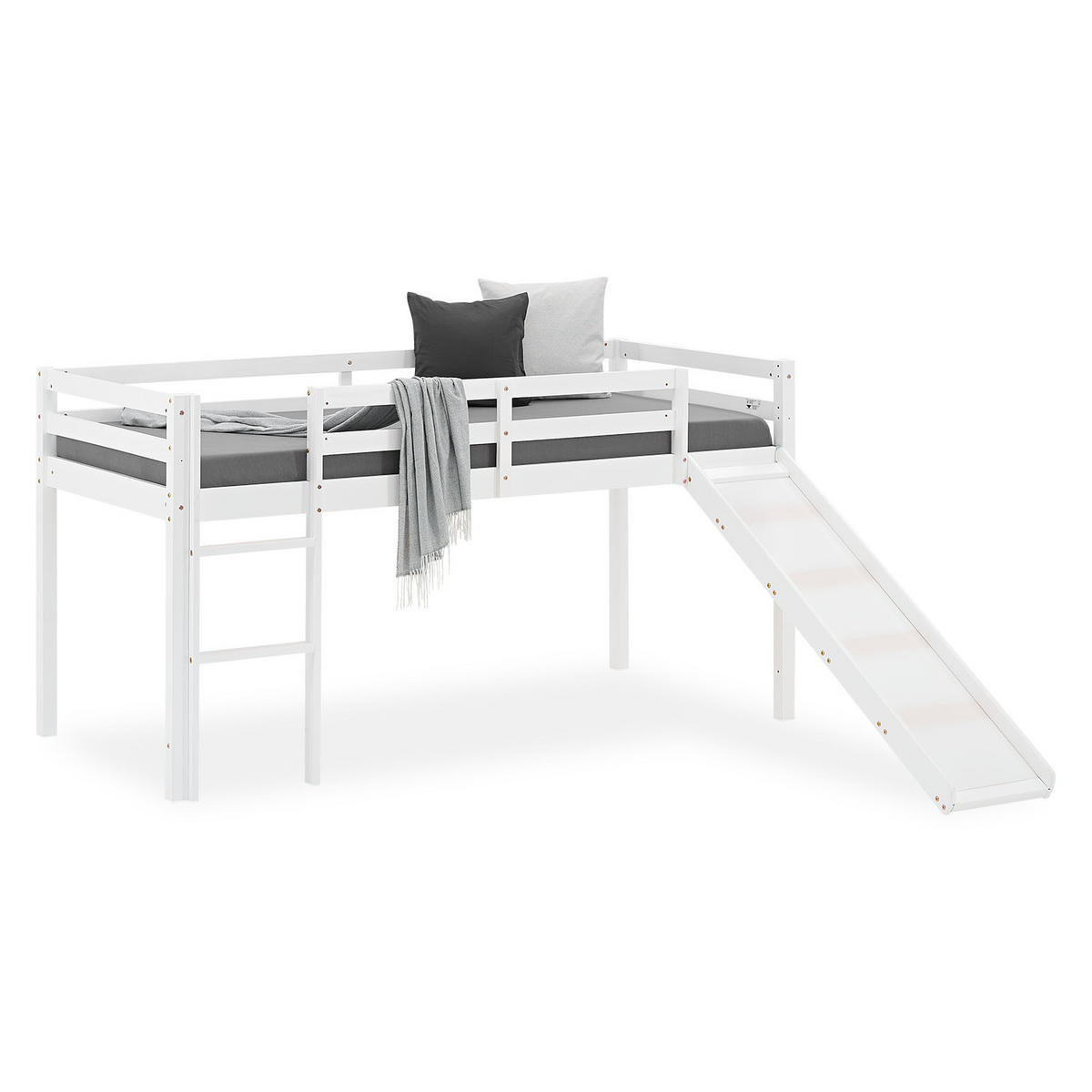 HOCHBETT mit Rutsche 90/200 cm Weiß - Weiß, Holz (90/200cm) - Homestyle4u