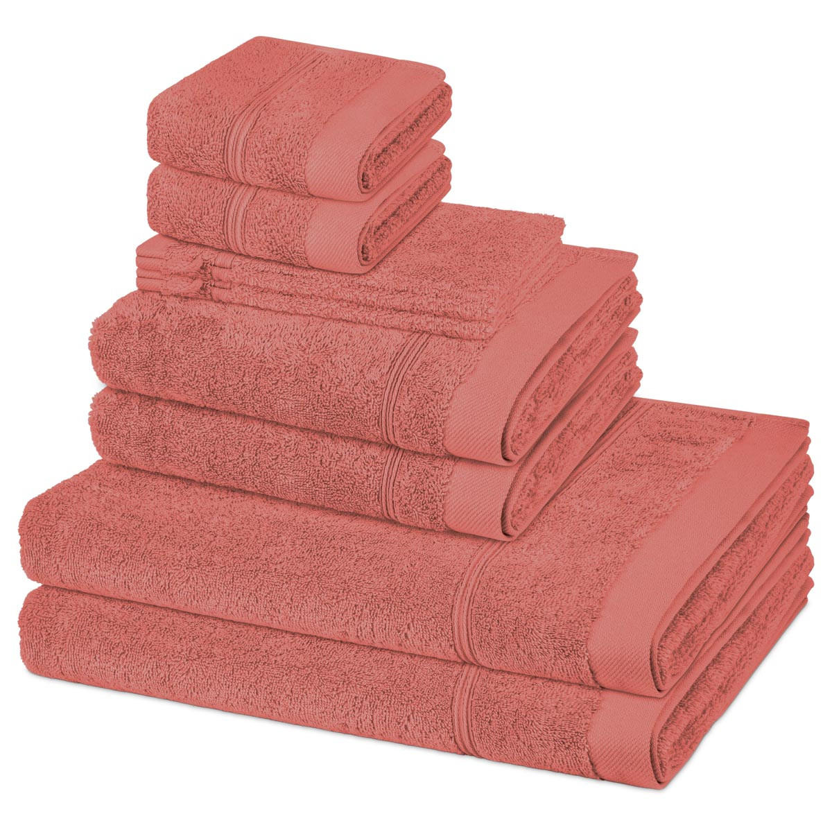 FROTTIERSET Rubin 8-teilig - Rosa, Textil (50/100cm) - Ross