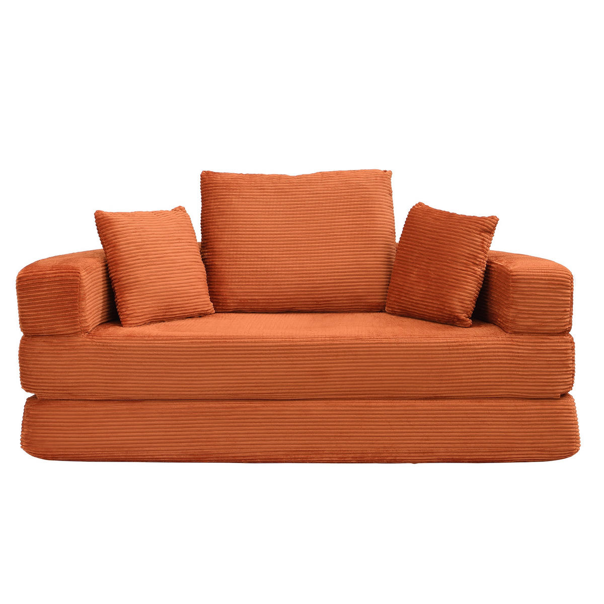 SCHLAFSOFA Loungesofa,Relaxsessel mit Schlaffunktion,klappbar,Cord,Orange - Orange, Textil (173/40/176cm) - LVHOM