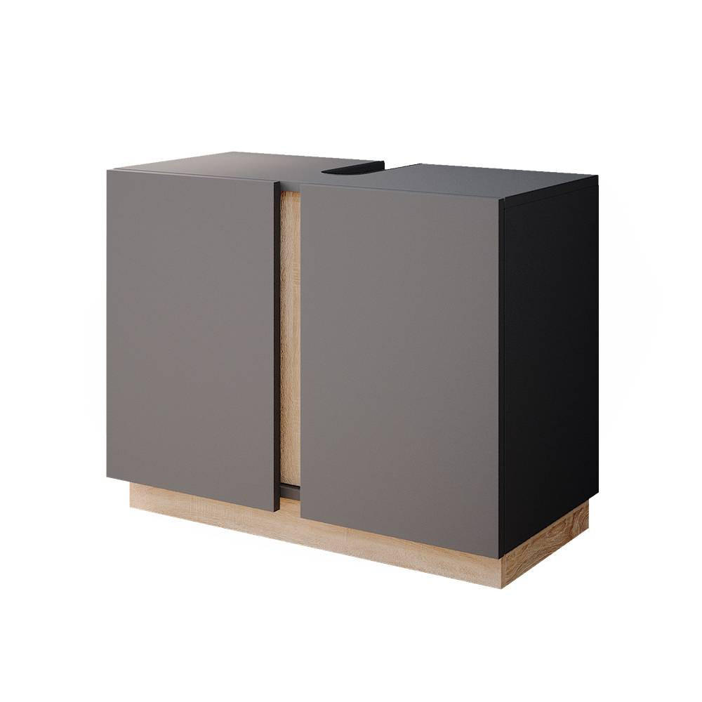 WASCHBECKENUNTERSCHRANK Gloria Anthrazit 70.4 x 55.5 cm mit 2 Türen - Anthrazit, Holzwerkstoff (70.4/55.5/34.6cm) - Vicco