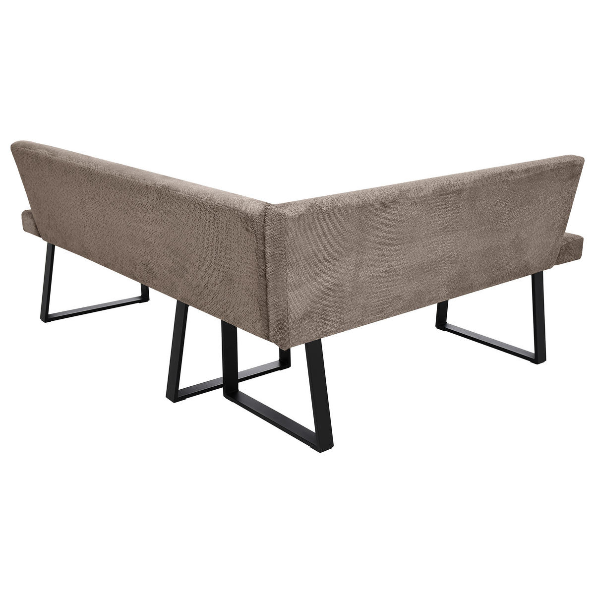 ECKBANK Cresto 212x173 cm, mit Metallbeinen, Egon-Stoff, Braun - Schwarz/Braun, Metall (212/173cm) - Beautysofa