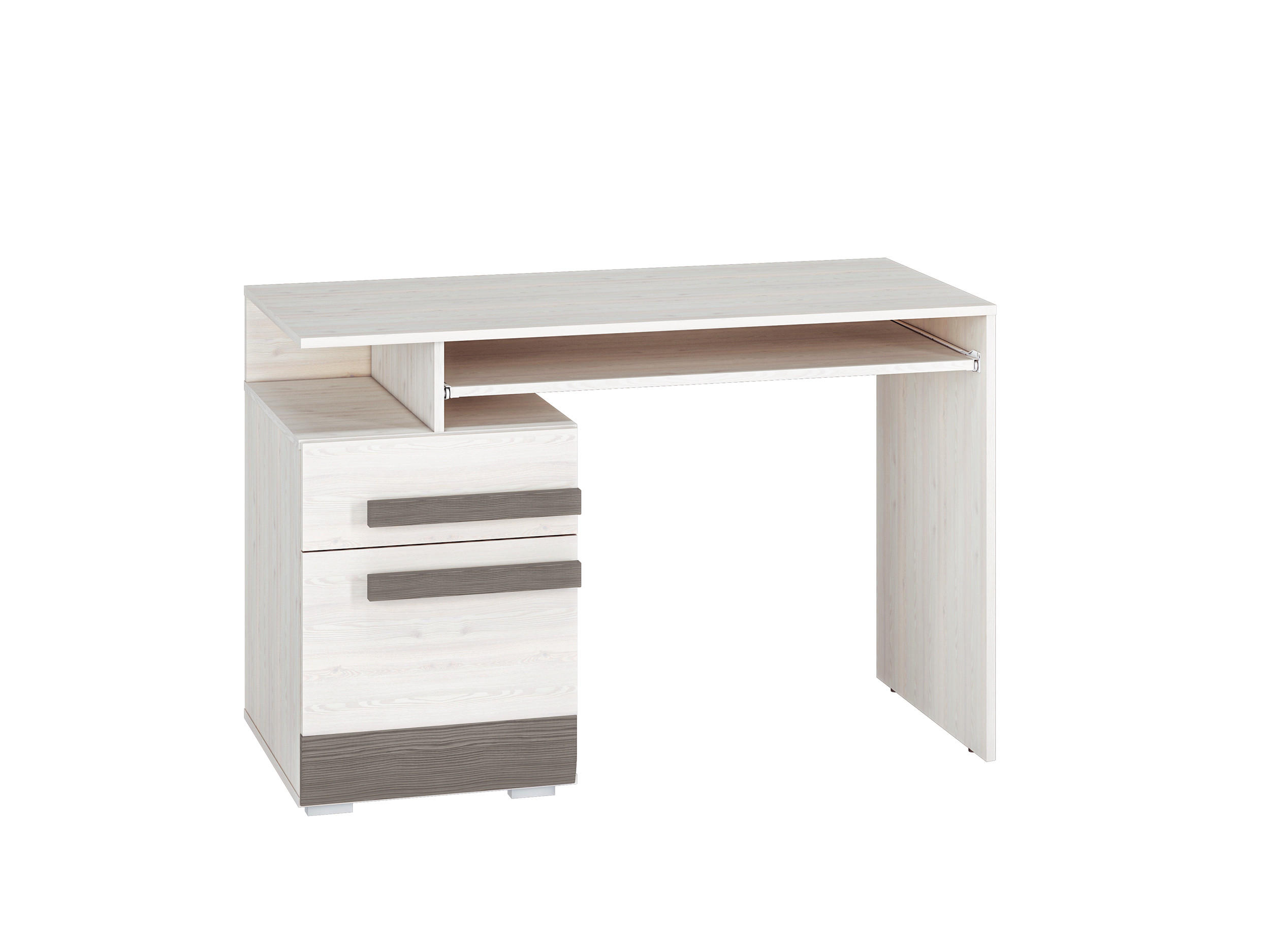 SCHREIBTISCH Blanco Pinie weiß / grau 119 / 55 / 78cm - Weiß, Holz/Holzwerkstoff (55/119/78cm) - Feldmann-Wohnen