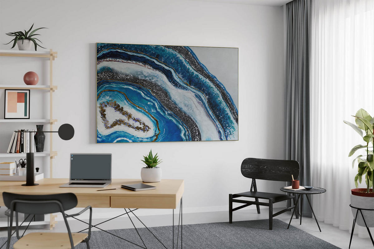 XXL ÖLGEMÄLDE 180/120 cm - Blau/Grau, Textil (180/120cm) - KUNSTLOFT