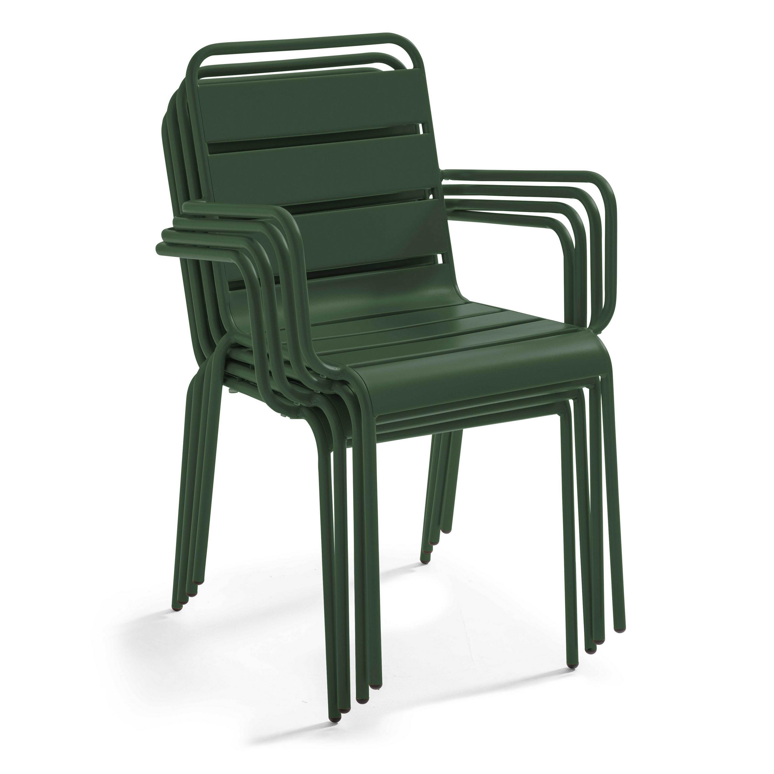 GARTENSTUHL, Waldgrün - Grün, Metall (55/83/55cm) - Oviala