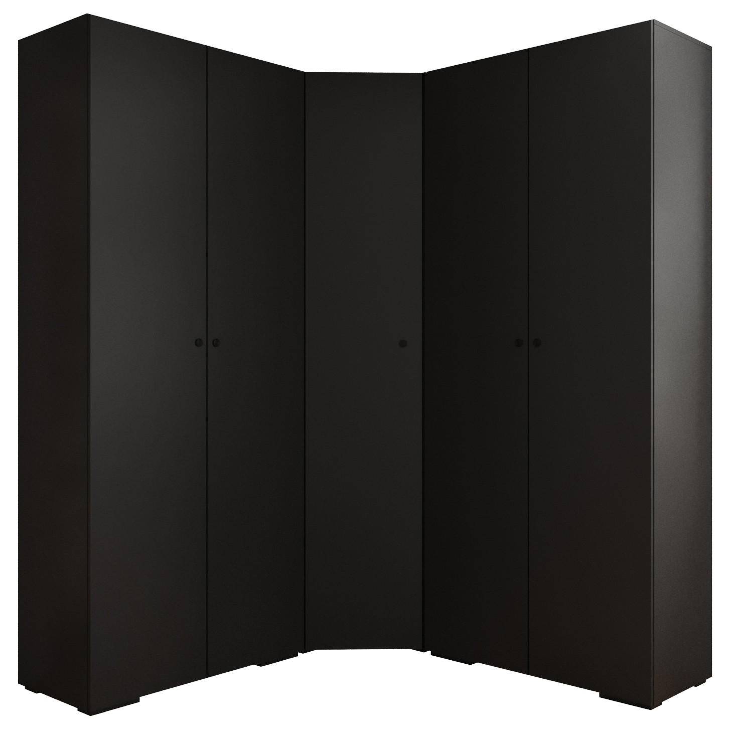 Abiks Möbel Garderoben-Set Schwarz, Schwarz 181.7x236.7x47 cm