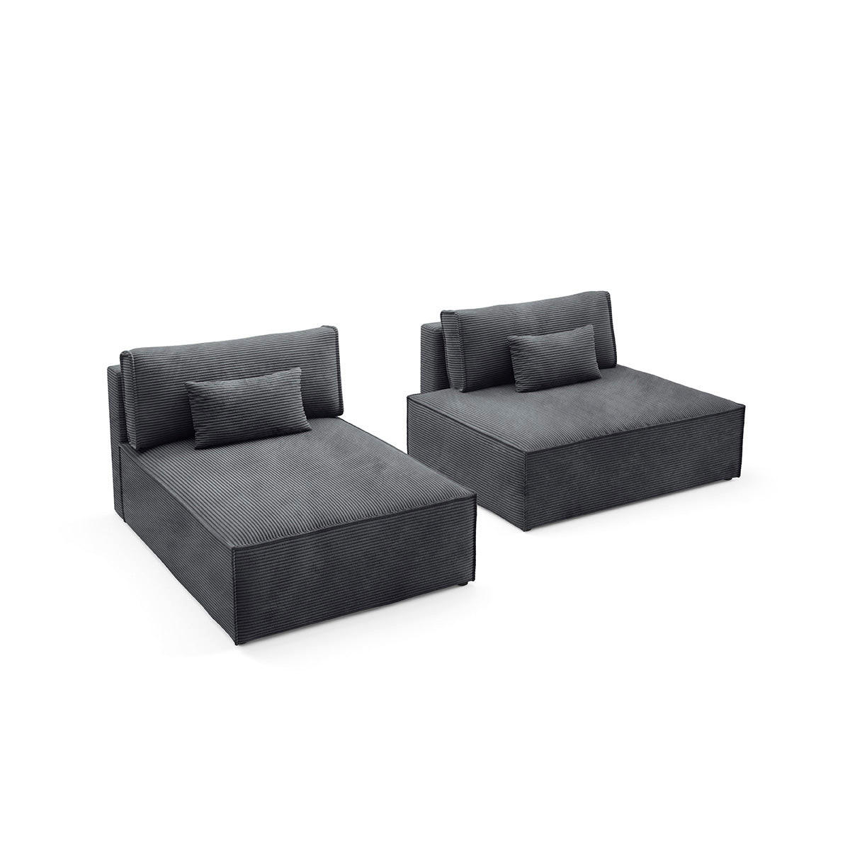 ECKSOFA Georgia Grau - Grau, Holz (236/148cm) - Petits-meubles