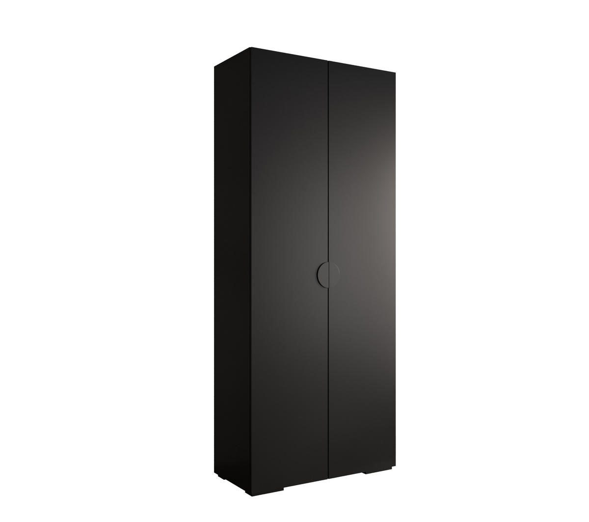 DREHTÜRENSCHRANK 236.7/100/47 2-türig - Schwarz, Holz/Metall (100/236.7/47cm) - Abiks Möbel
