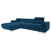 ECKSOFA Torezio Mini, Seite: Links - Blau, Holz/Textil (280/170cm) - MIRJAN24