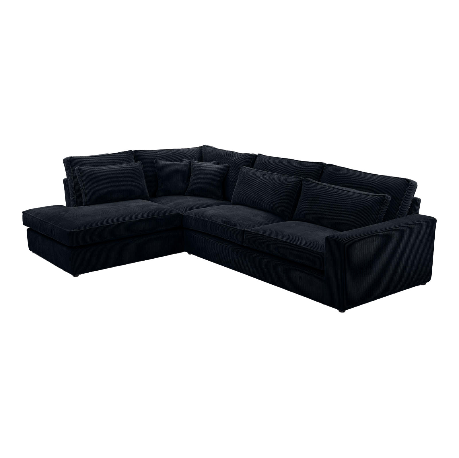 Fedve ROHOVÁ SOFA CAMBO Bez funkce spaní, Černá
